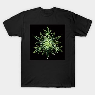 Super Green Cannabis Mandala T-Shirt